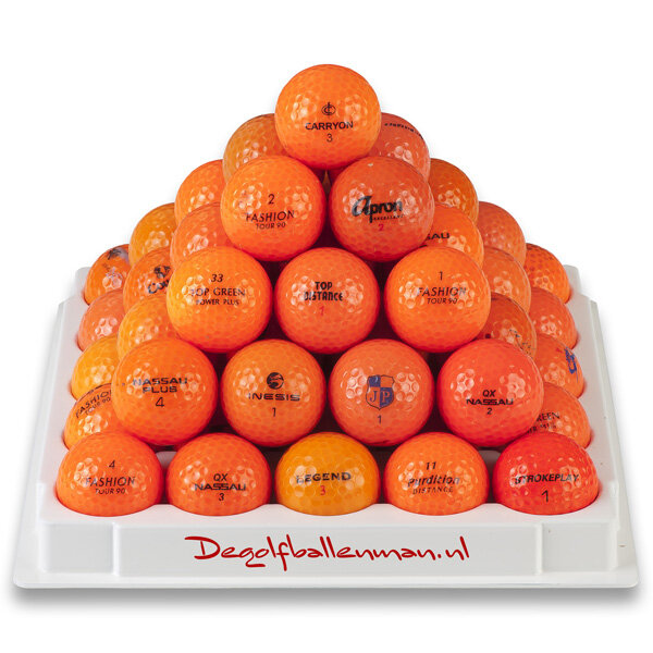 100 orangefarbene Golfb&auml;lle